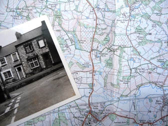 Map and picture of house with a history 
